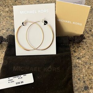Michael Kors Gold-Tone Hoop Earrings with pave crystals - Authentic